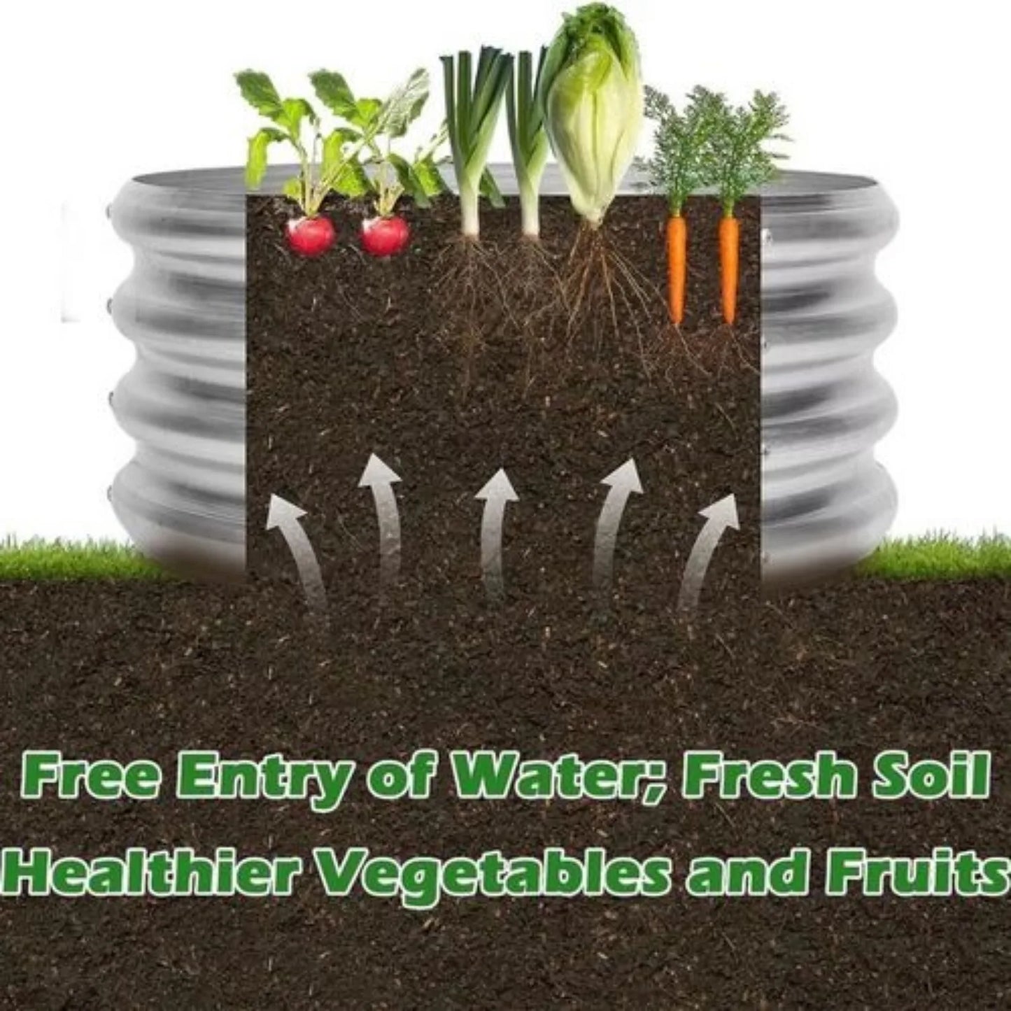 Hign-concerned Galvanized Raised Garden Bed Kit for Vegetables and Herbs