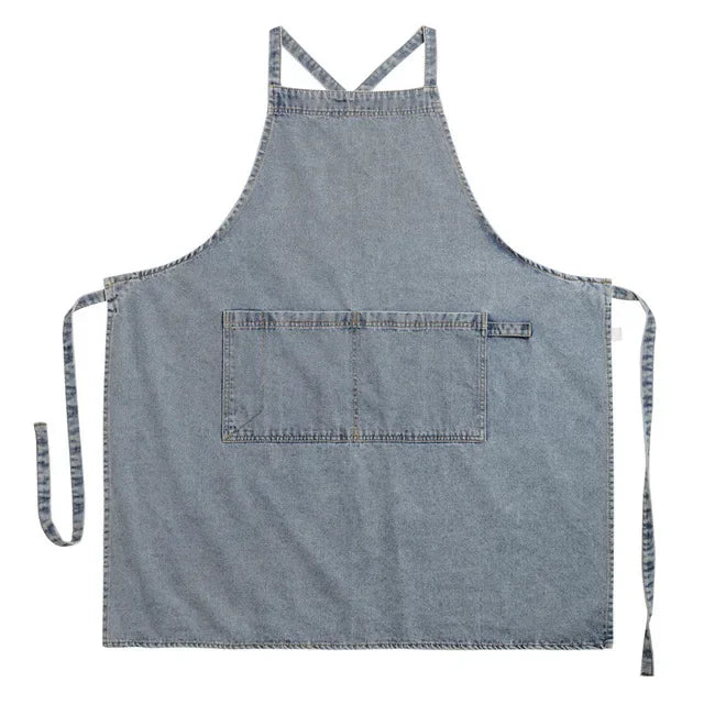 Zhejiang Denim Cotton Korean Style Apron For Home Kitchen