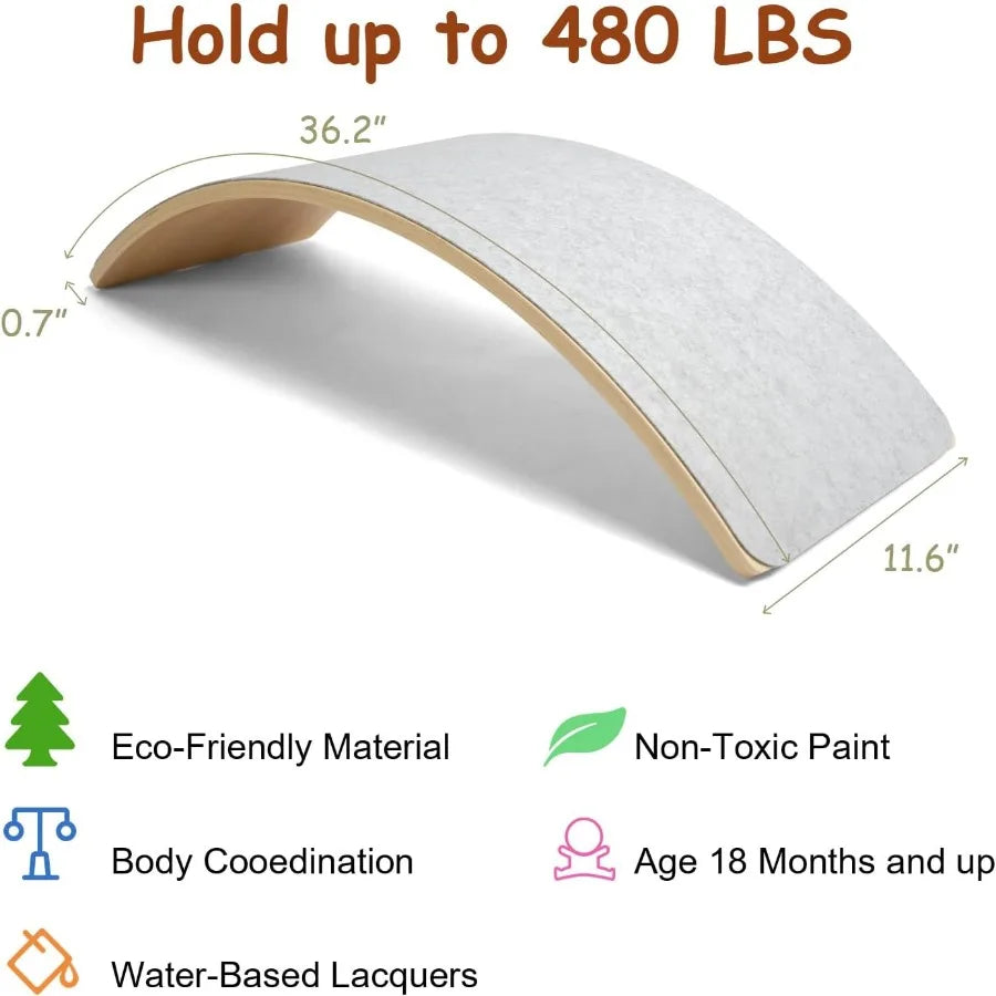 SHXI Gentle Monster Wooden Wobble Balance Board For Toddlers