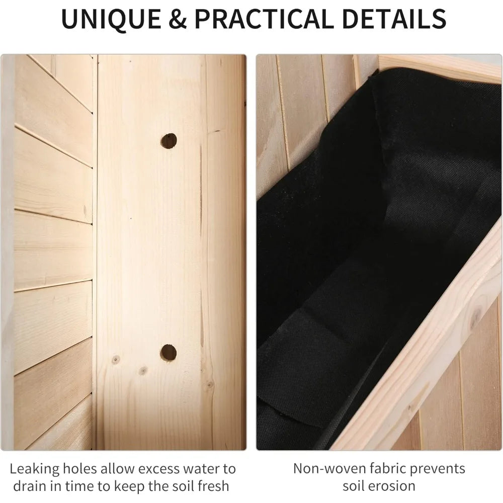 Outsunny Three Tier AllWeather Durable GardenBed With TrellisPlanter PremiumWheels