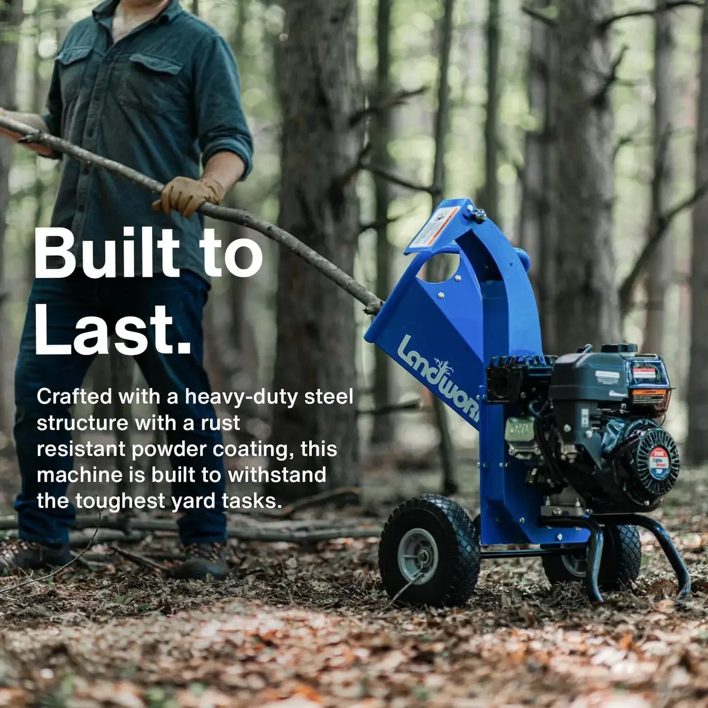 XMSJ Mini Wood Chipper Shredder Mulcher Heavy Duty 7HP Compact