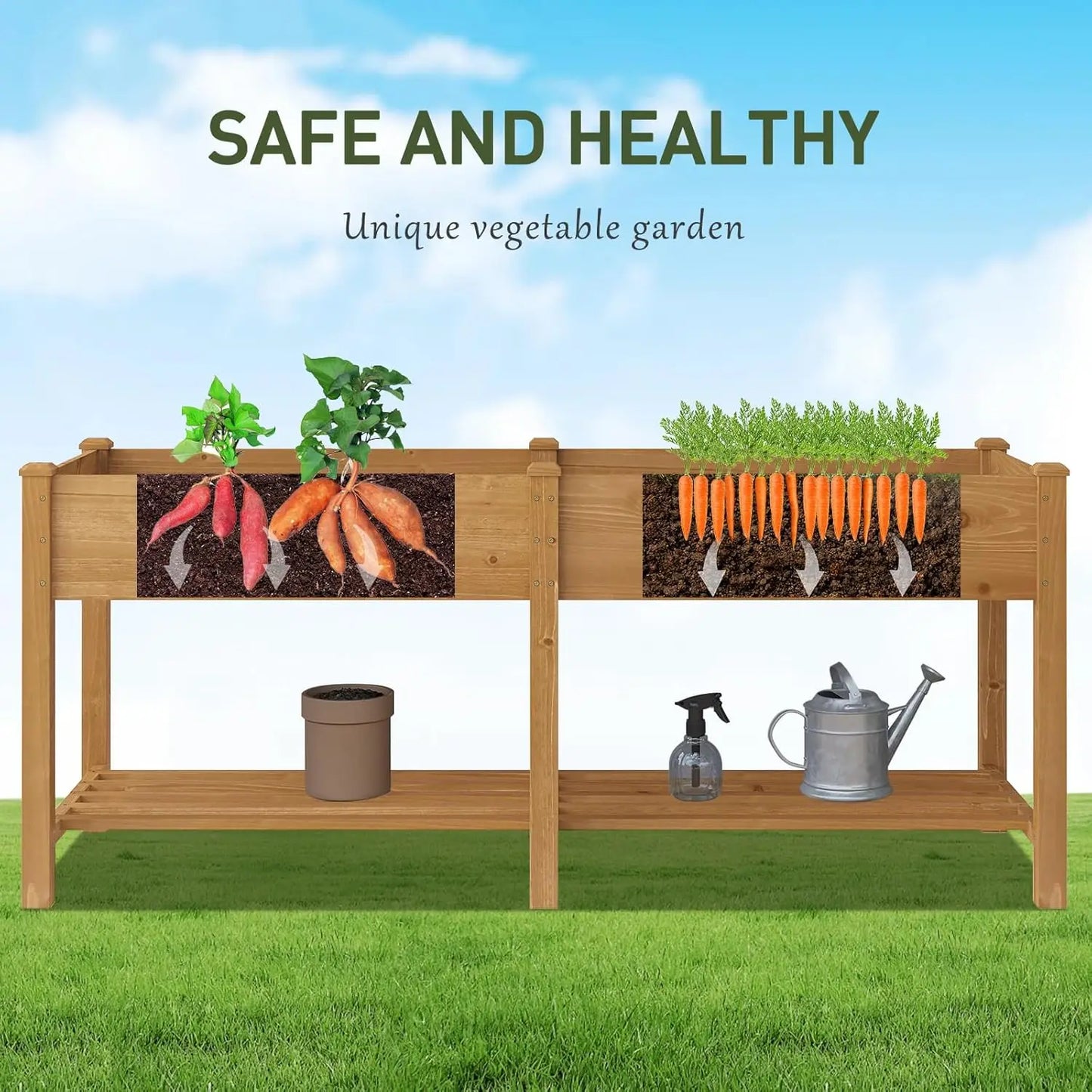 Finishing Weatherproofed RotResistant Premium Wooden Raised GardenBed Planter Box Legs