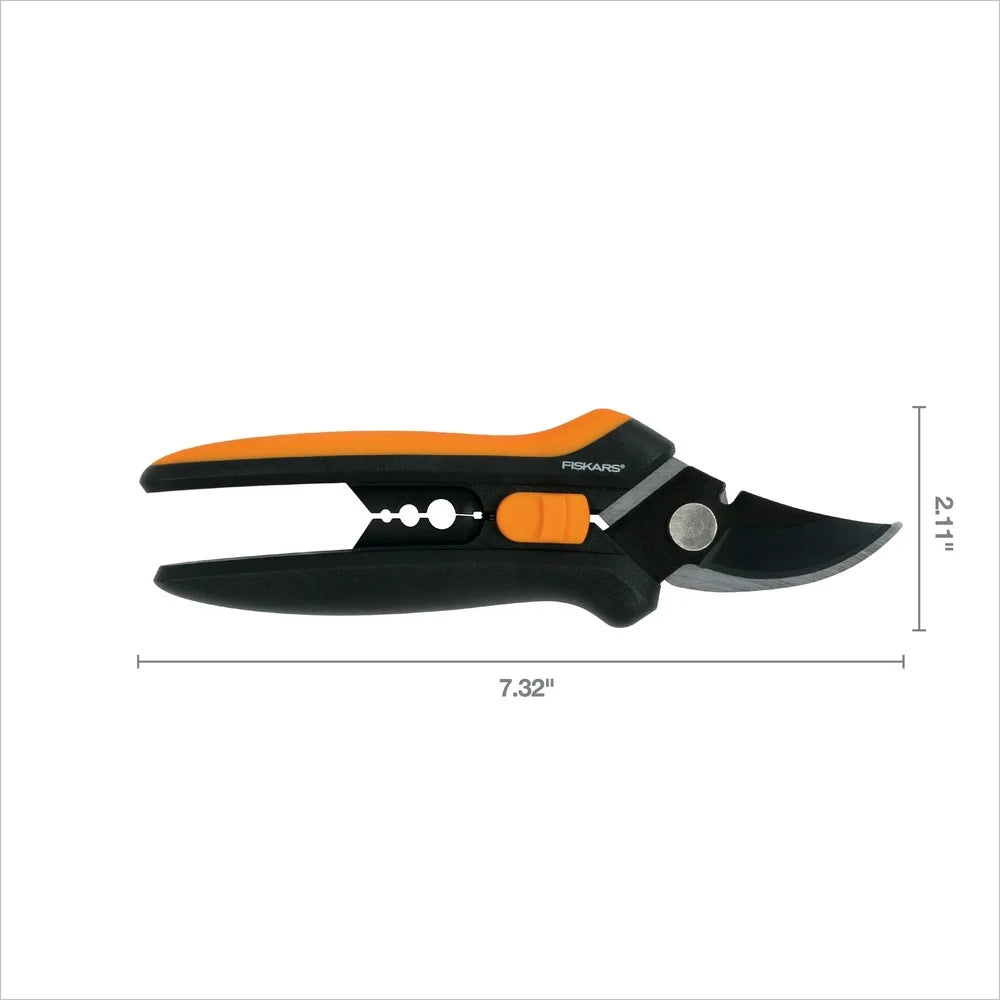 XMSJ Bypass Pruning Shears Pack Of 2 With Precision Steel Blades Low Friction Coating Stem Stripper And Wire Cutter