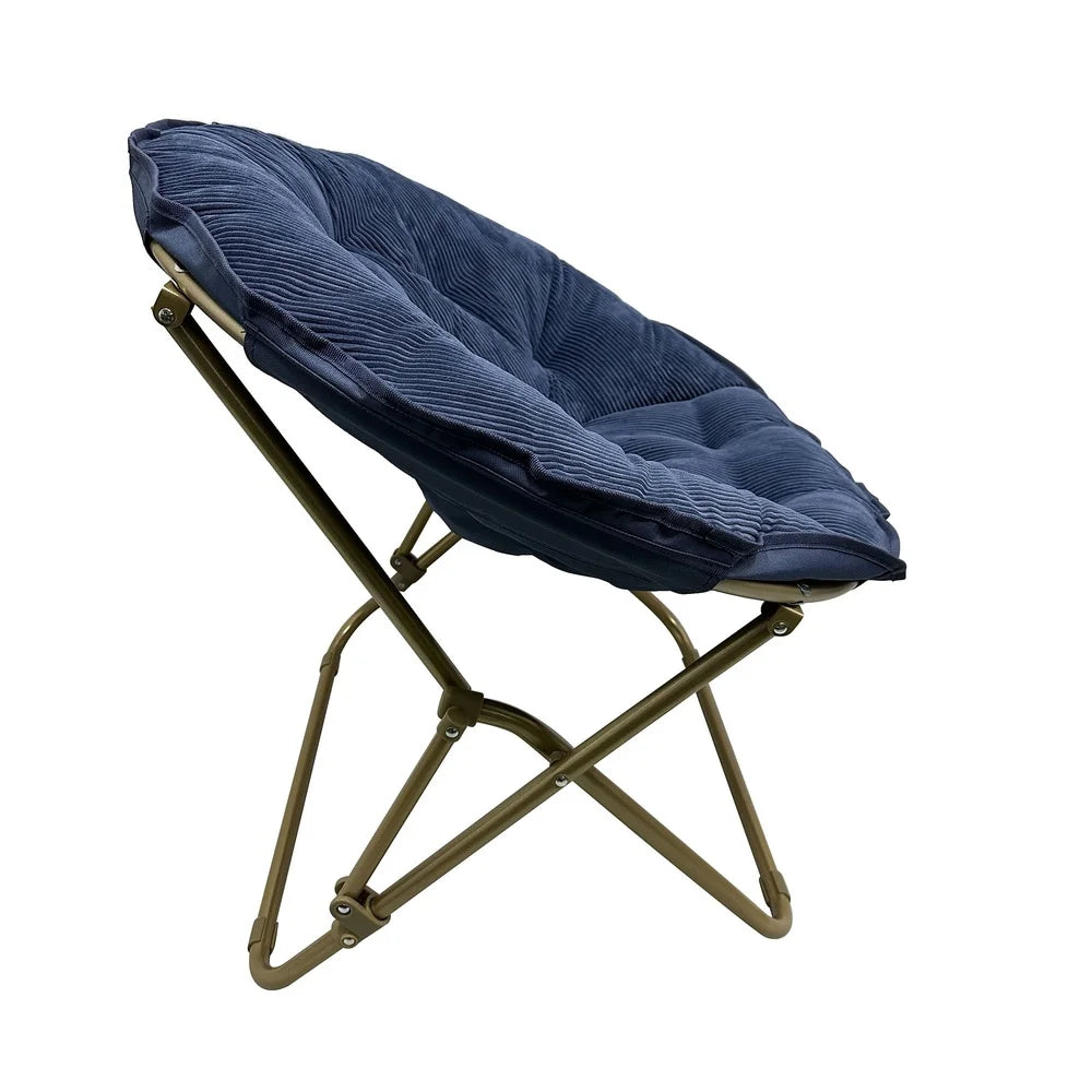 XMSJ Foldable Corduroy Saucer Chair for Kids and Teens