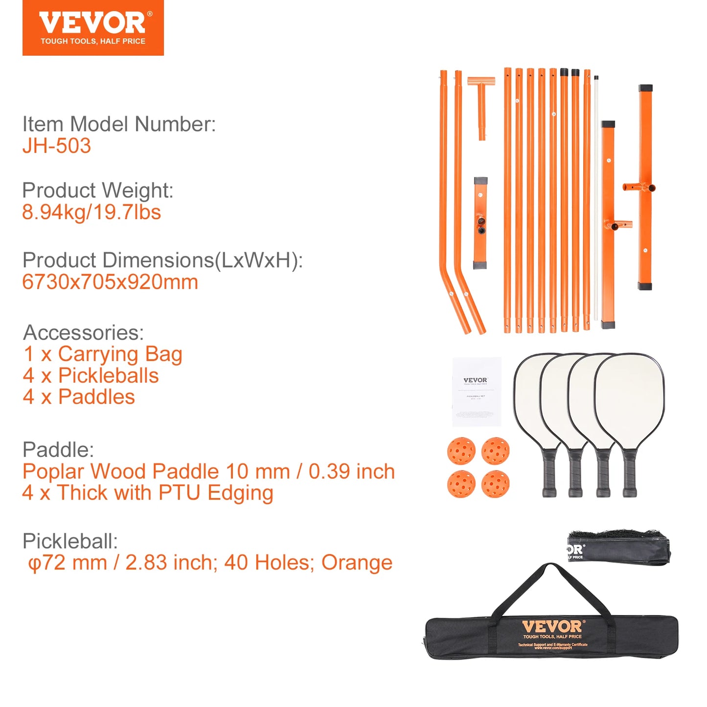 SucceBuy Portable Premium Pickleball Net System Full Court Official Regulation Outdoor