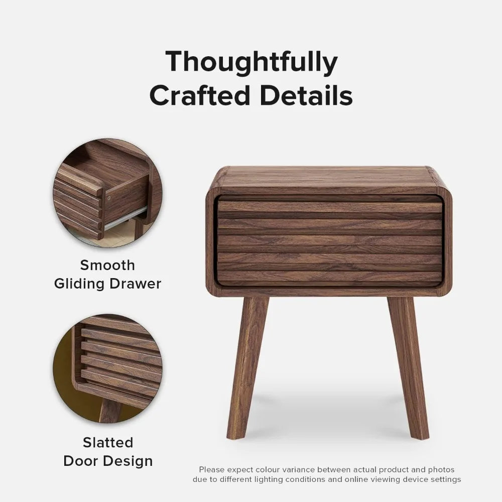 DAFIFY Ensley Nightstand With Drawer Mid Century Modern