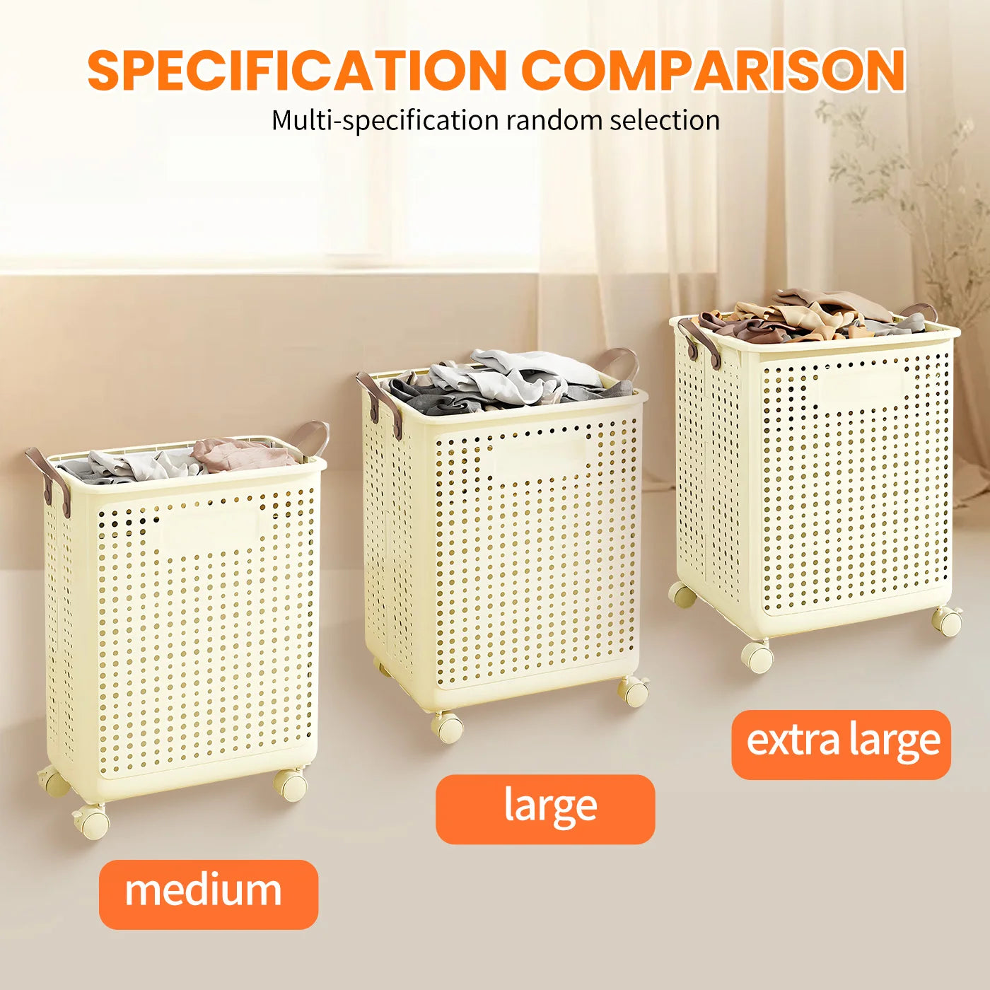 CN HeavyDuty CommercialGrade Laundry Basket With Wheels Foldable Hamper Organizer