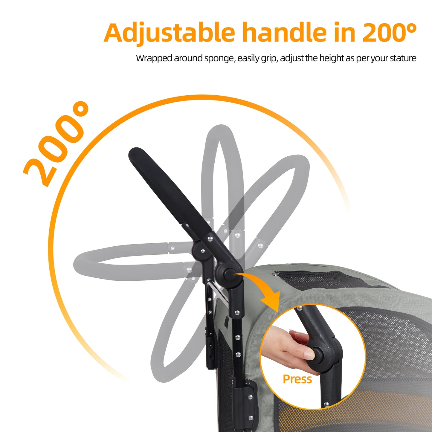 Portable 4 Wheel Dog Stroller Folding Breathable Carrier For Outdoor Travel And Pets