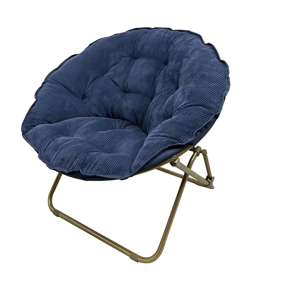 XMSJ Foldable Corduroy Saucer Chair for Kids and Teens