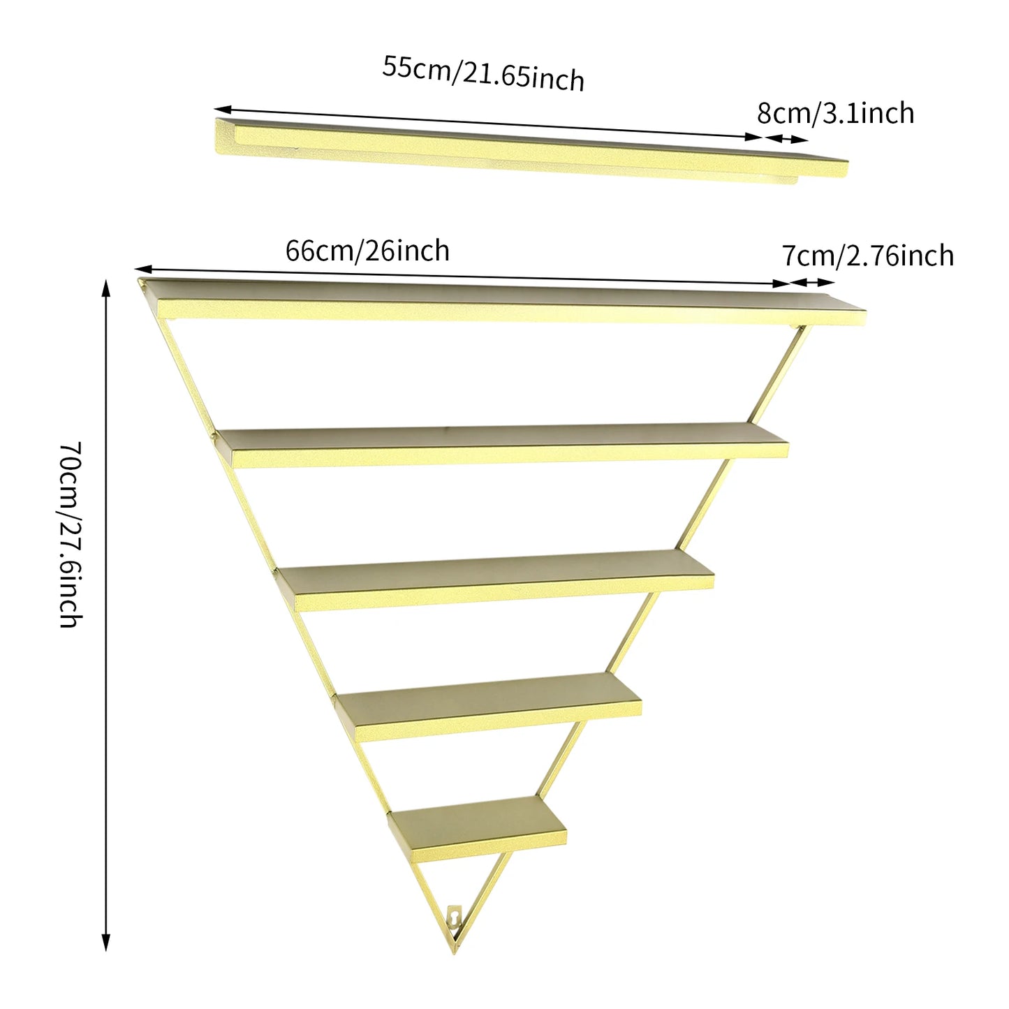 High Concerned Five Tier Wall Mounted Nail Polish Display Rack