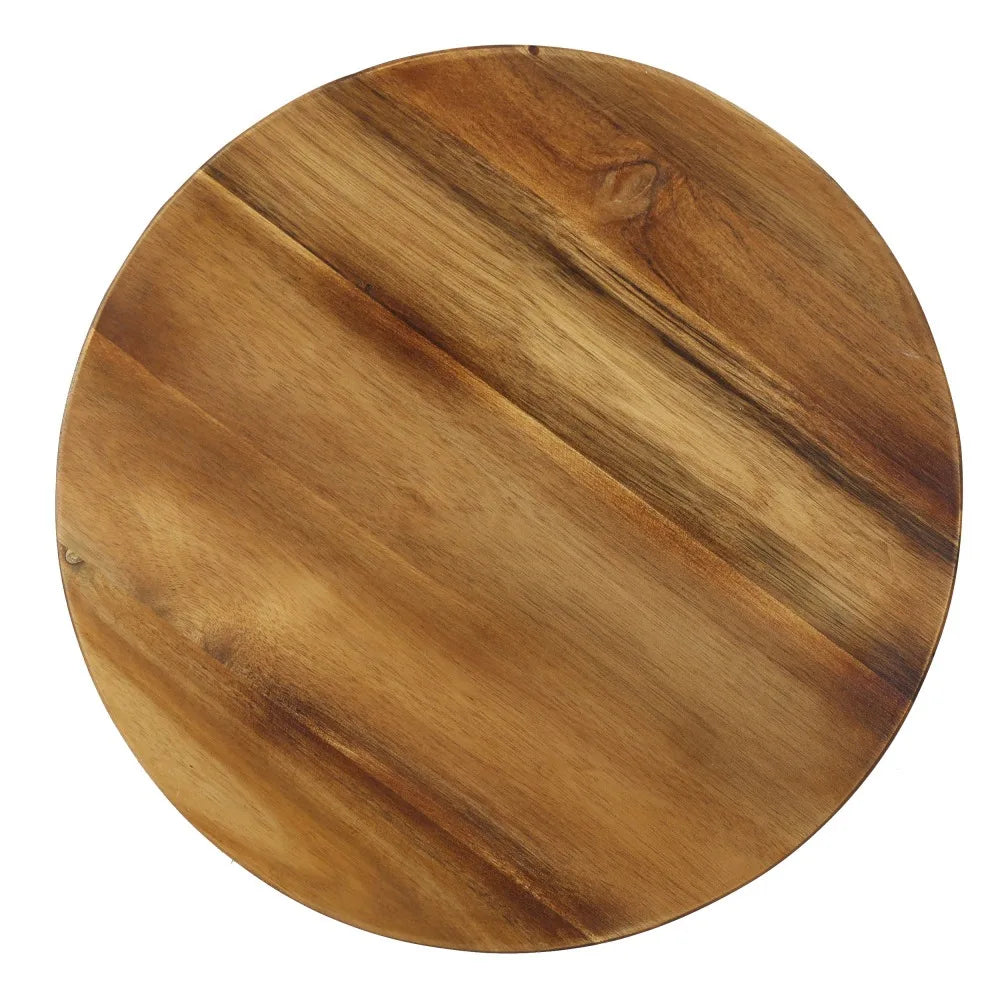 Modern Farmhouse Outdoor Side Table 15" Side Table Round Solid Wood Top with An Antique Finish Outdoor Furniture