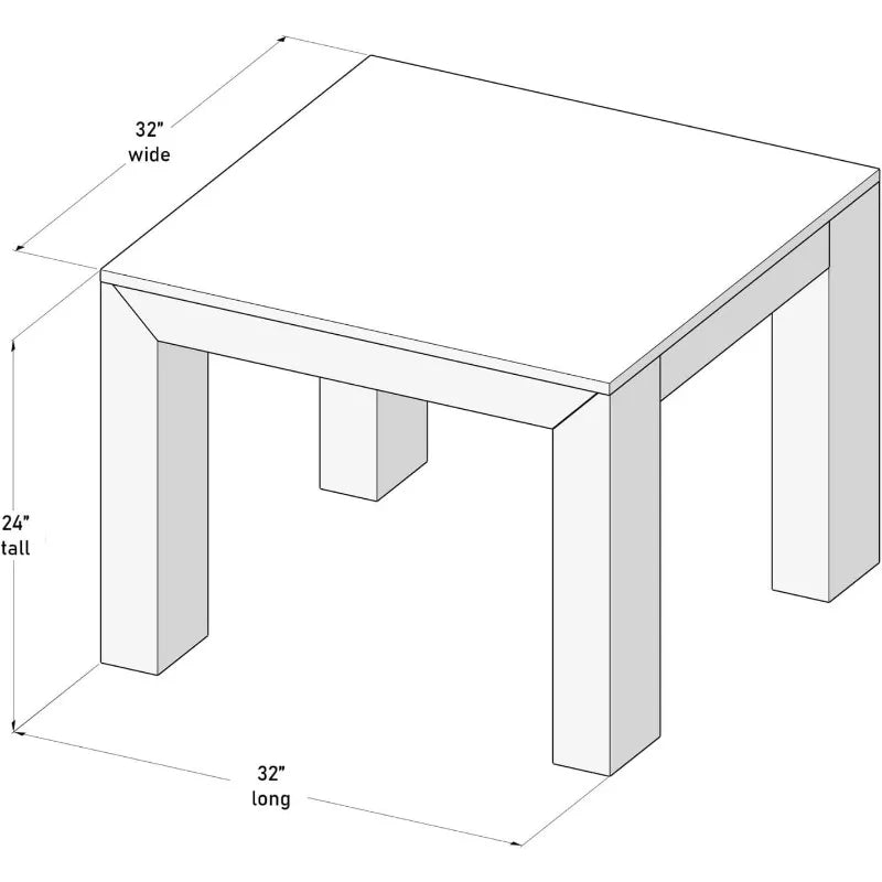 High Concerned Modern Square Corner Table Solid Wood Side Table For Living Room Bedroom