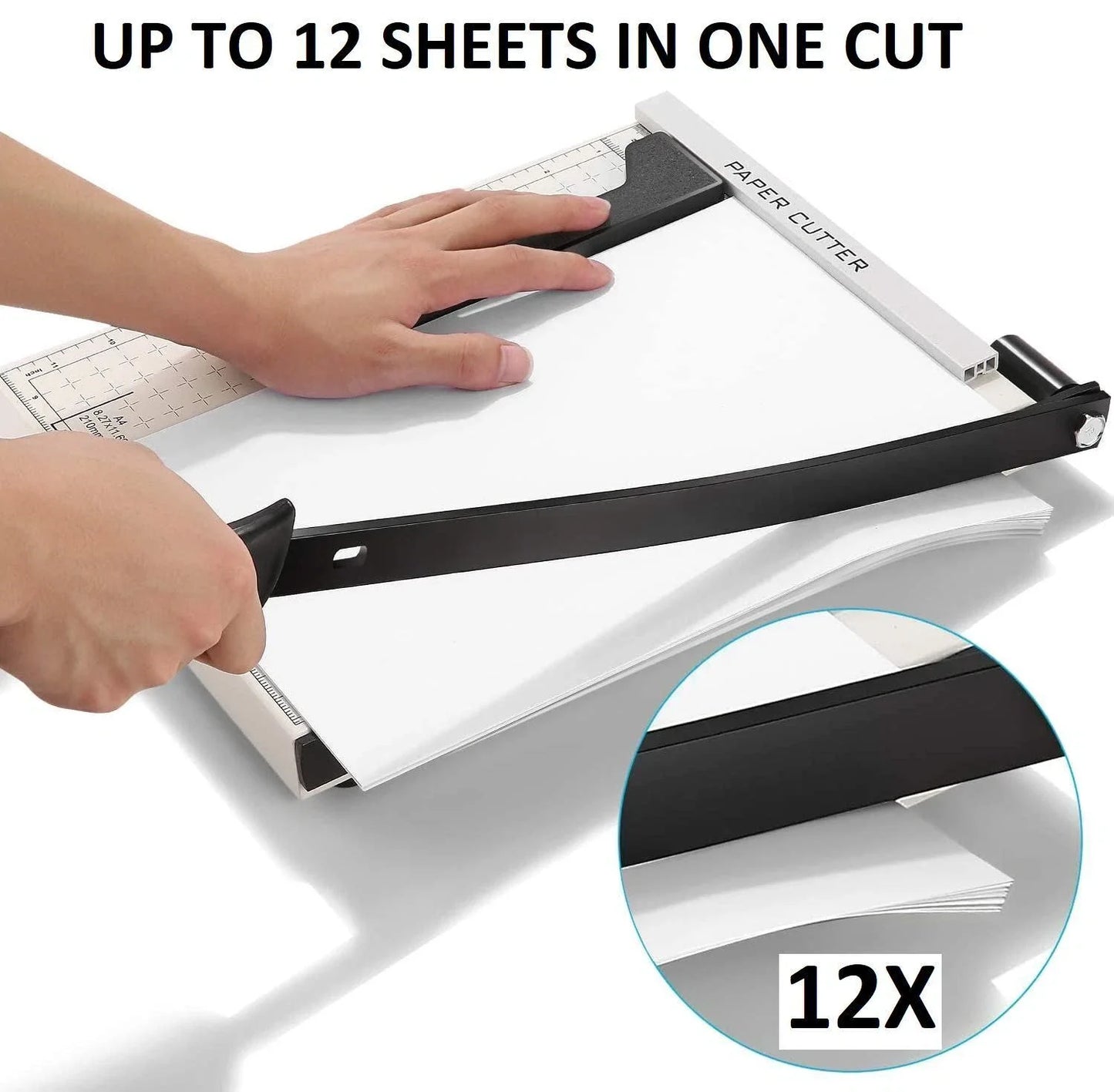 A4 To B7 Paper Cutter Tool 12 Inch Manual Multi Function Metal Blade Trimming Knife For Office And Crafting