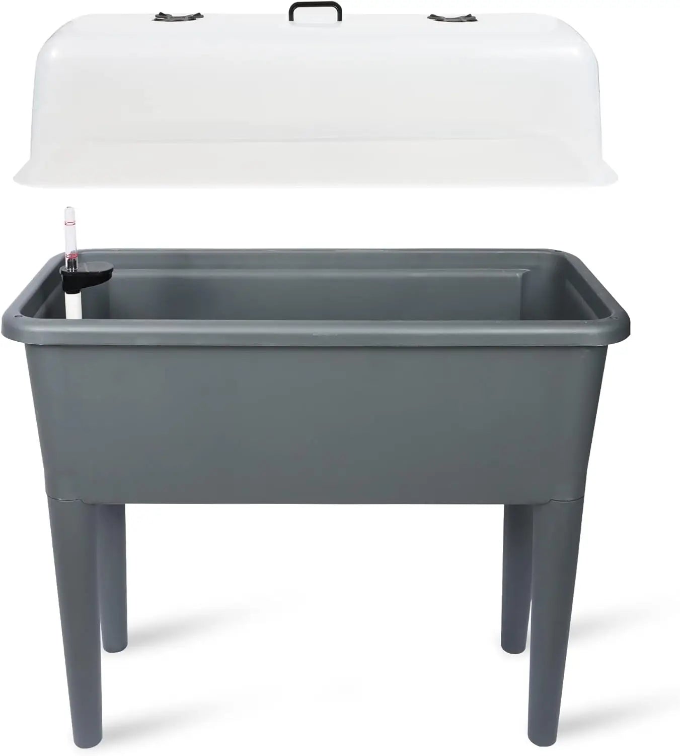 Finishing 13.2 Gallon Self Watering Raised Garden Bed With Ventilation Transparent Lid Greenhouse