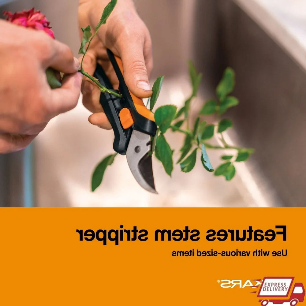 XMSJ Bypass Pruning Shears Pack Of 2 With Precision Steel Blades Low Friction Coating Stem Stripper And Wire Cutter