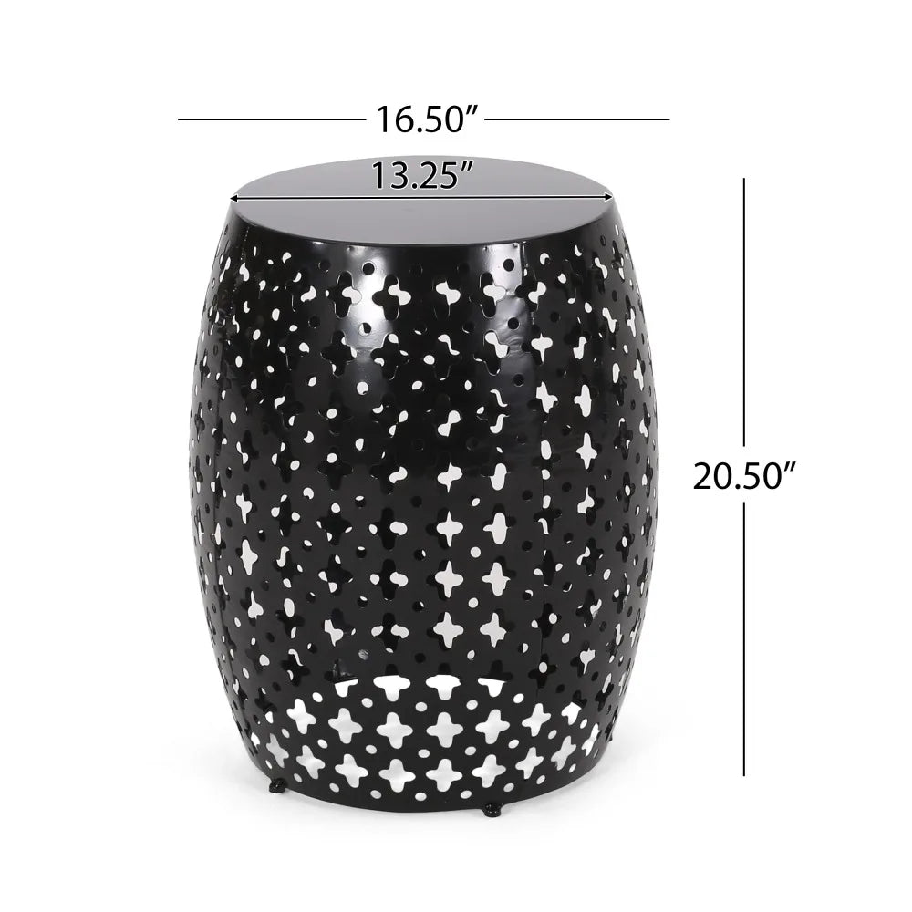 Hign-concerned Metal EndTable Outdoor Furniture With Modern Barrel Architectural Design