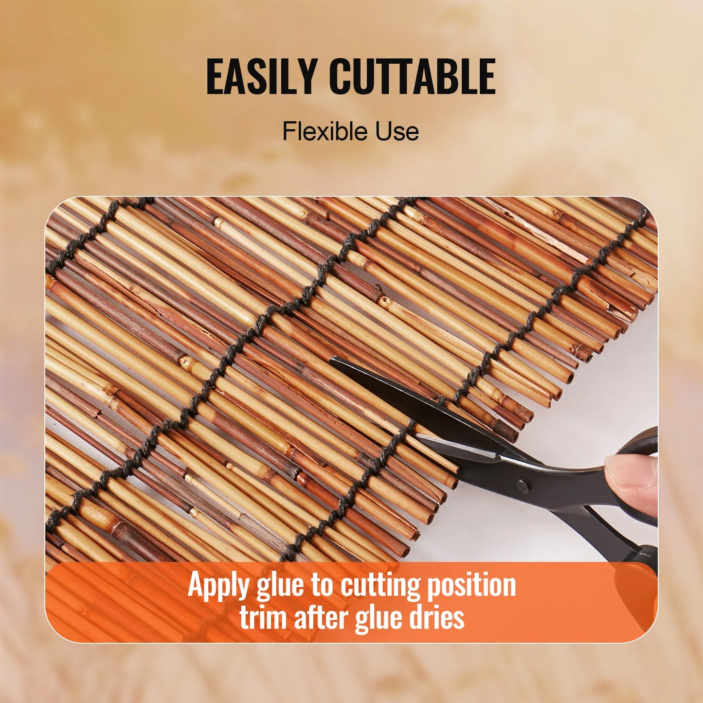SucceBuy Natural Reed Fencing For Outdoor Balcony Patio Privacy Fence Divider Decorative Roll