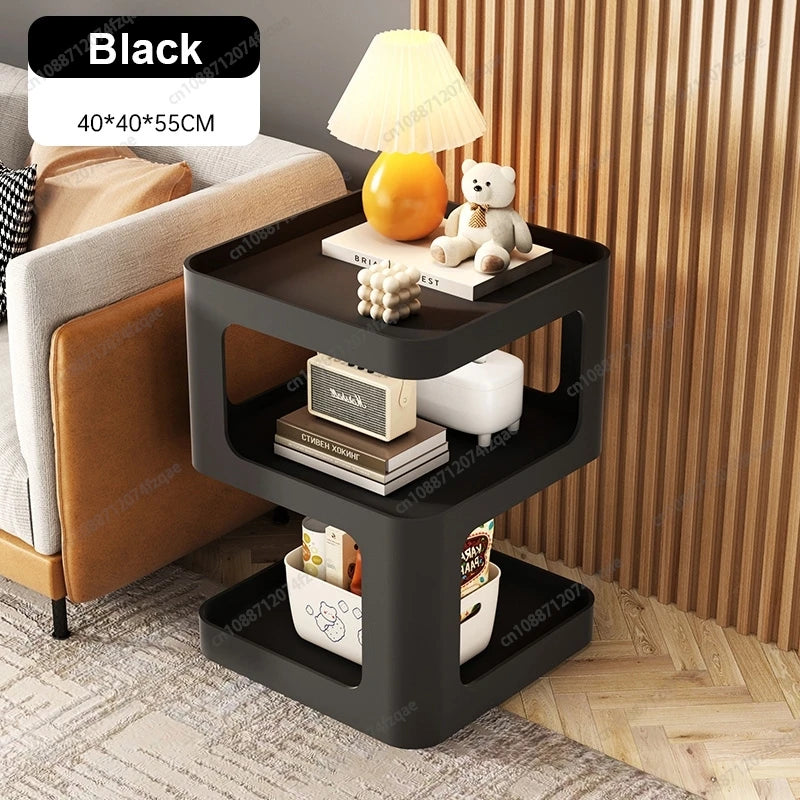 Function Minimalist Iron Bedside Shelf Nightstand For Home Office Storage