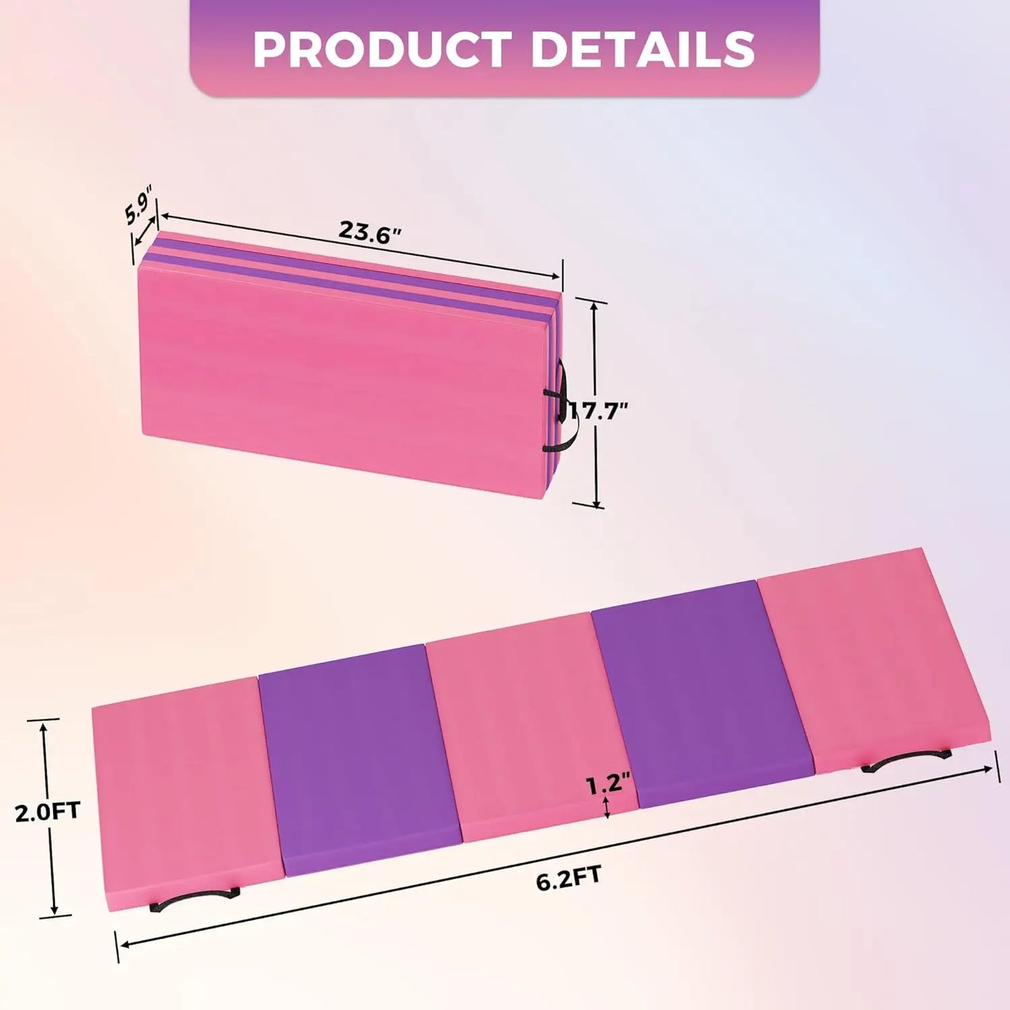 Hign-concerned Folding Gymnastics Mat for Exercise, Yoga and Pilates