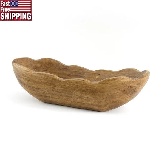 Hign-concerned Indoor Dough Bowl Carved Wood Centerpiece For Exquisite Decoration