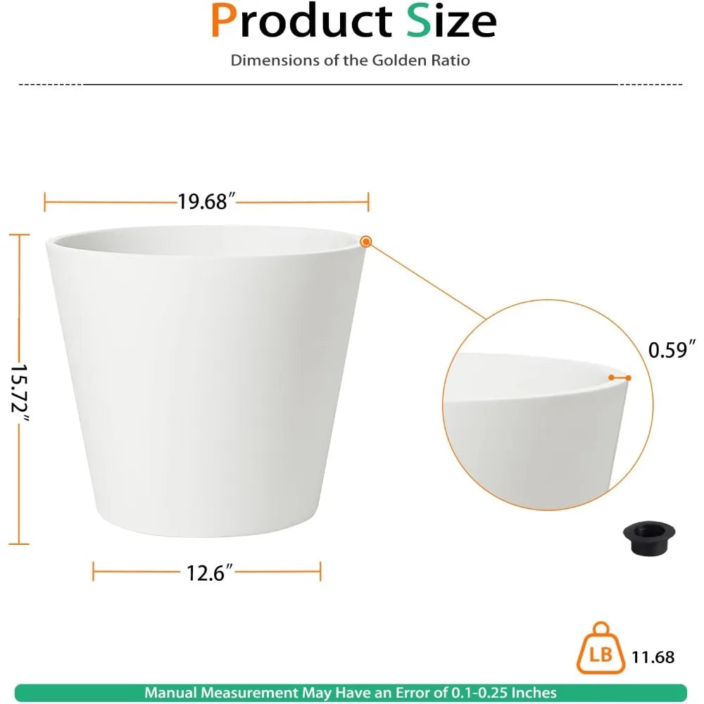 PremiumIndustrialResinStonePlanter TwoPack ExtraWide WeatherResistant Outdoor Pots