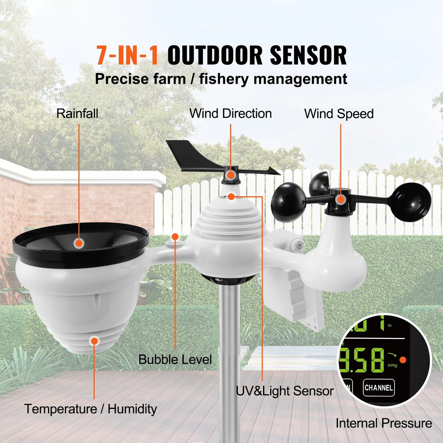 SucceBuy 7-In-1 Wi-Fi Weather Station With Display And Solar Sensor