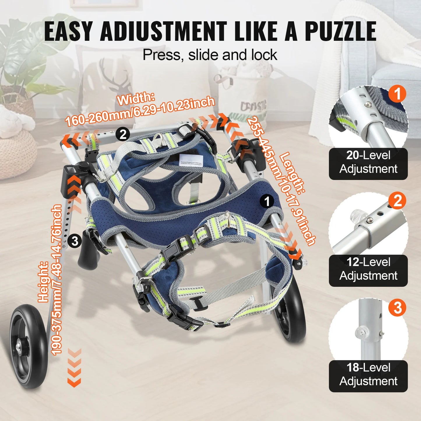 Hign-concerned SucceBuy 2 Wheels Dog Wheelchair For Back Legs