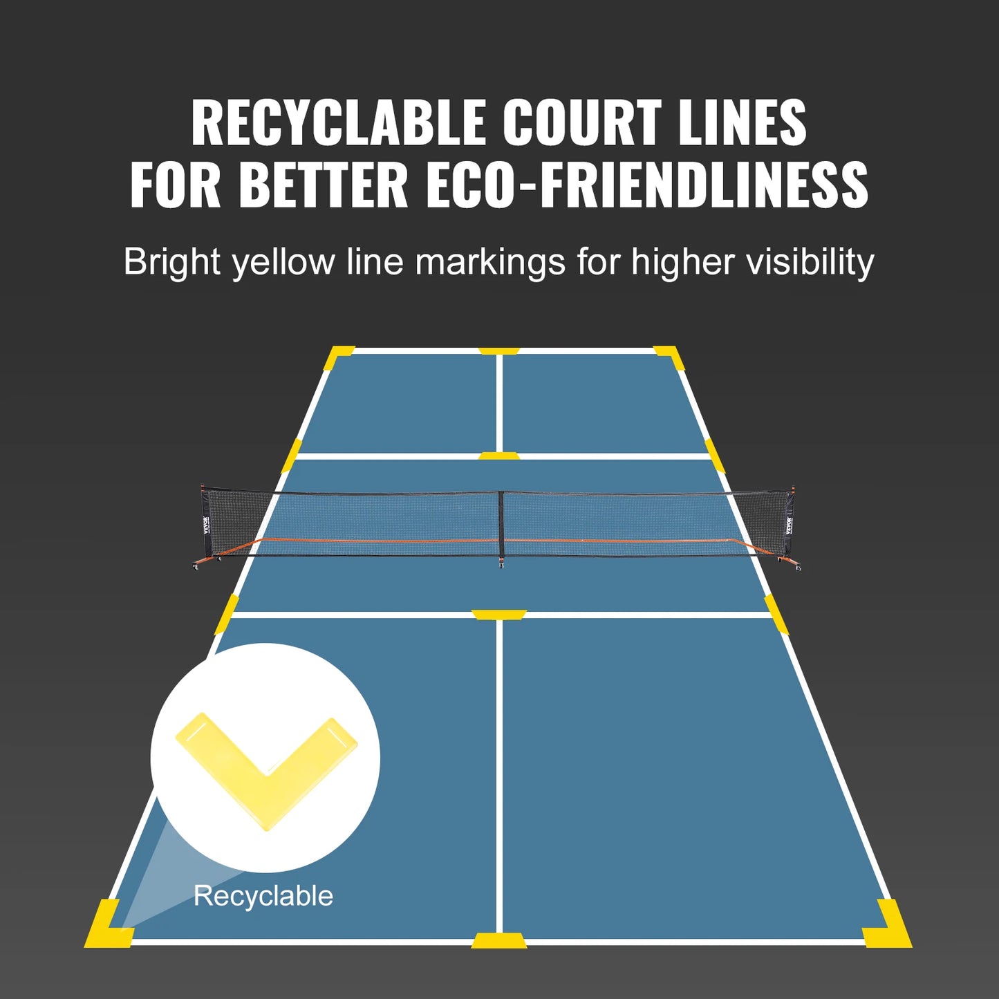 SucceBuy Portable Premium Pickleball Net System Full Court Official Regulation Outdoor