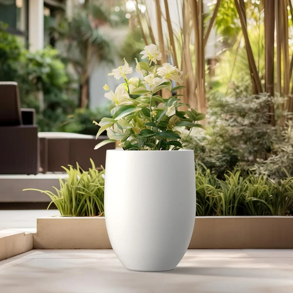 Kante Concrete PlanterPot With DrainageHole RubberPlug OutdoorWeatherproof Indoor Durable