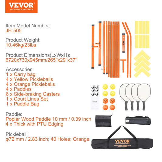 SucceBuy AllWeather UltraPortable Premium Pickleball Net System For Indoors Outdoors