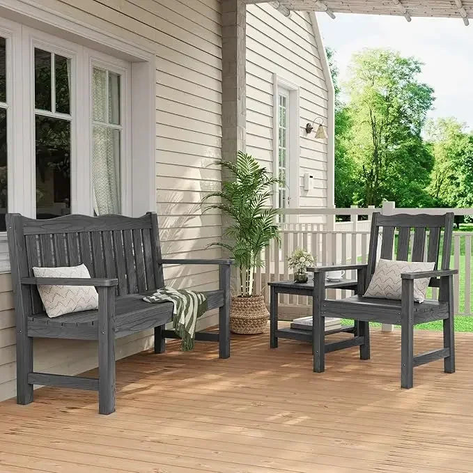 ANGDUO Outdoor 2 Person AllWeather HIPS Waterproof Garden Bench UltraDurableWeatherproof