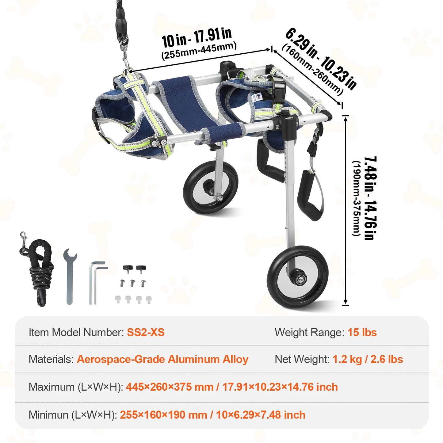 Hign-concerned SucceBuy 2 Wheels Dog Wheelchair For Back Legs
