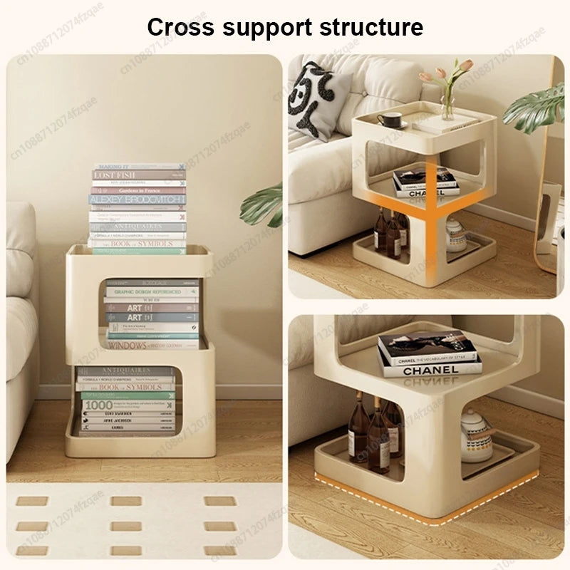 Function Minimalist Iron Bedside Shelf Nightstand For Home Office Storage