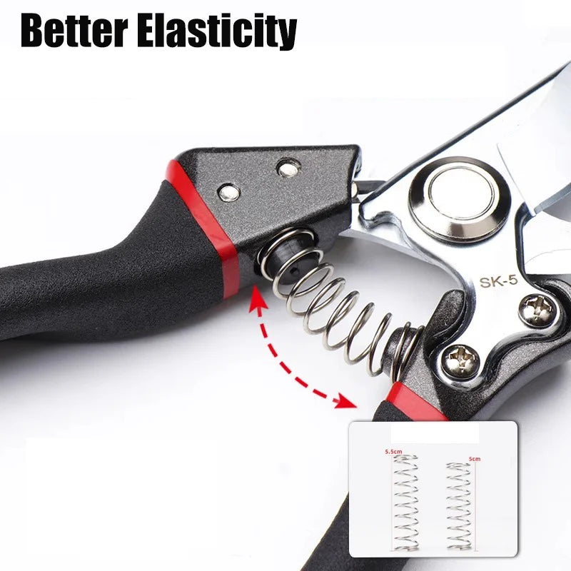 Garden Hand Pruners With SK5 Steel Blades Bypass Pruner