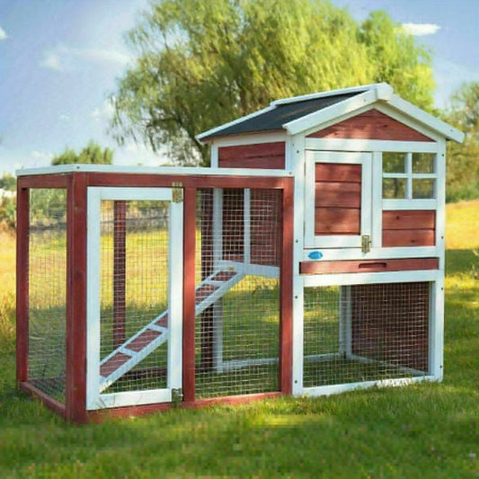 Guangdong Wooden Rabbit Hutch Cage House Habitat For Pets And Outdoor Chicken Coop