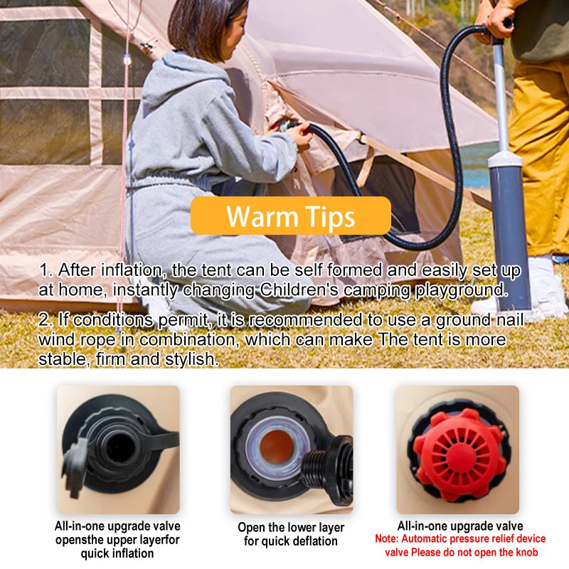 Building Inflatable Camping Tent Four Season Ultra Quick Setup Stove