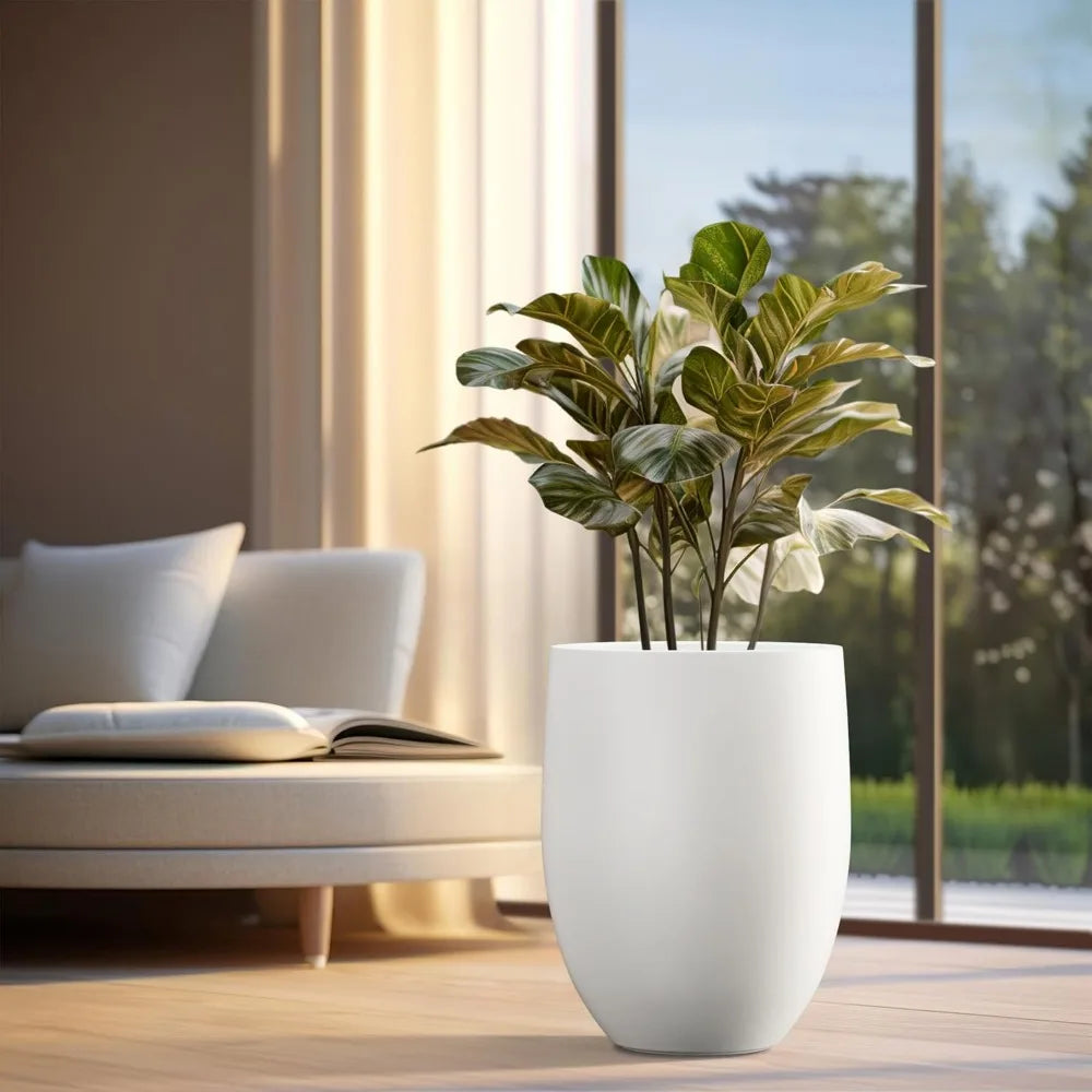 Kante Concrete PlanterPot With DrainageHole RubberPlug OutdoorWeatherproof Indoor Durable