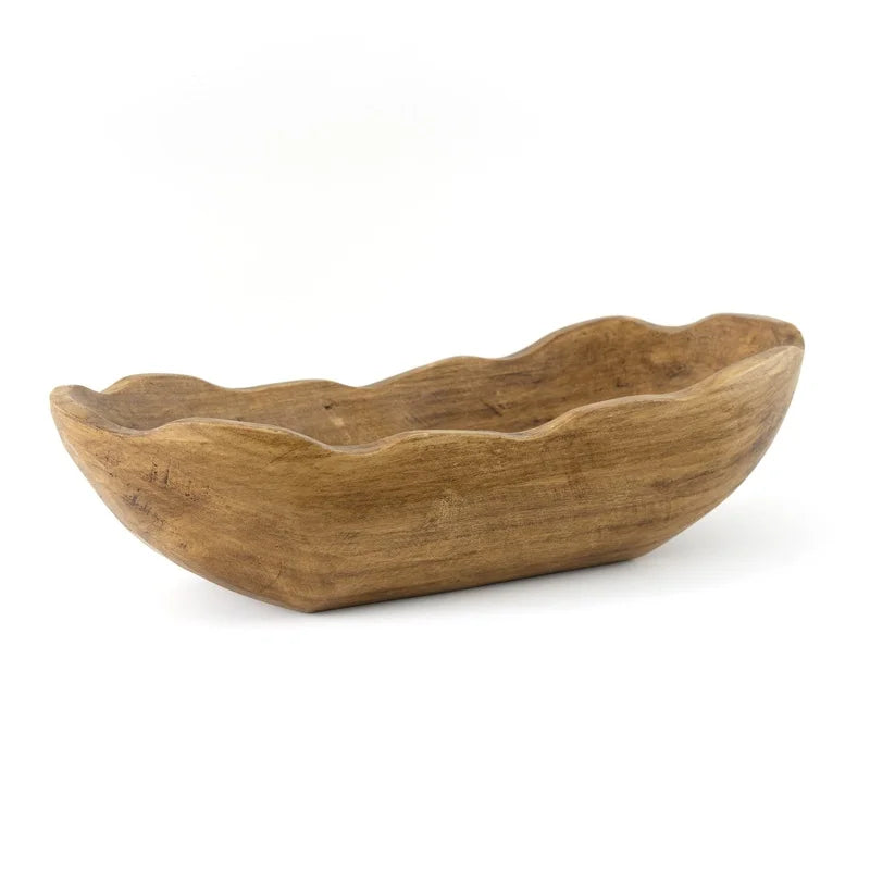 Hign-concerned Indoor Dough Bowl Carved Wood Centerpiece For Exquisite Decoration