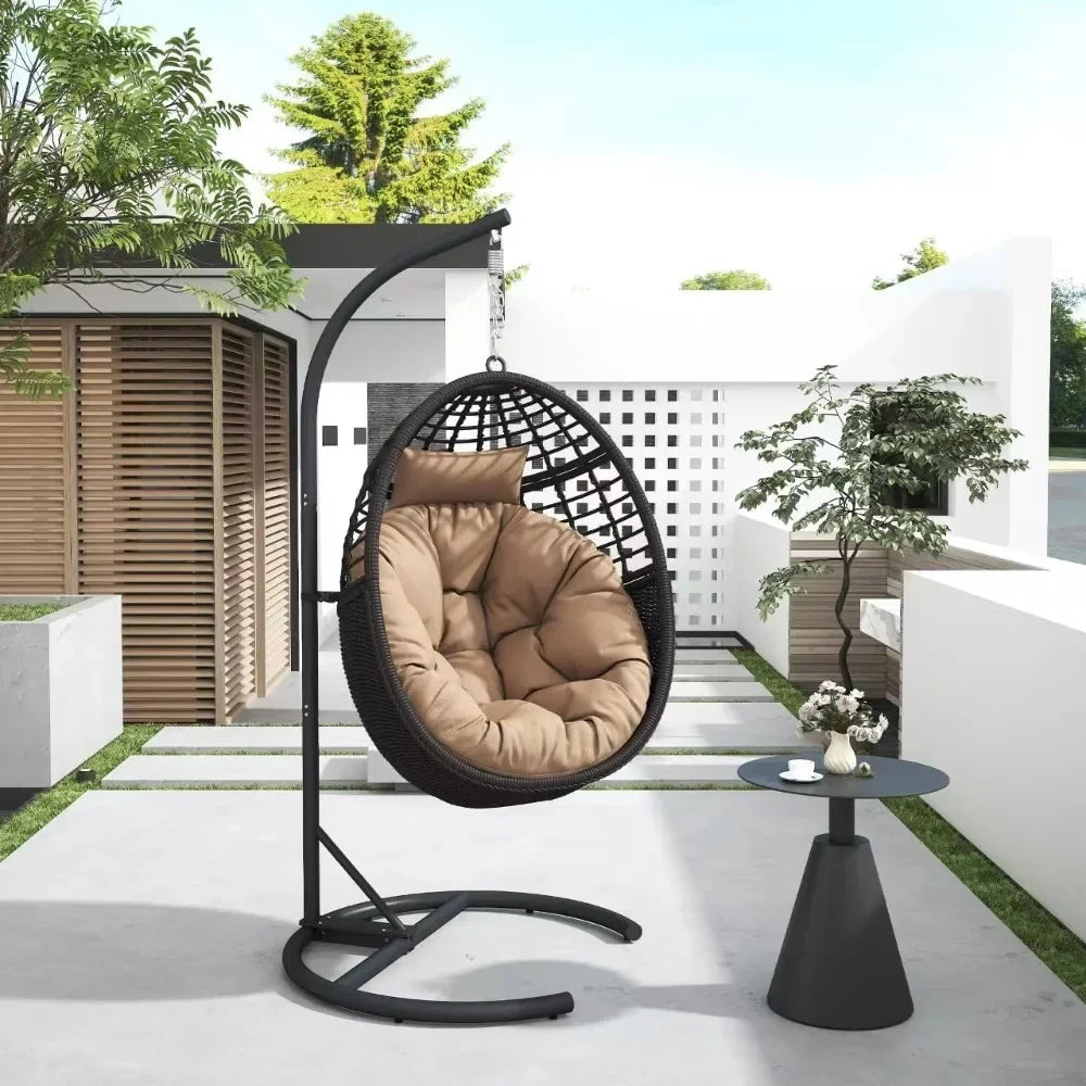 ZUIYU Hanging Egg Chair With Stand Rattan Swing Chair