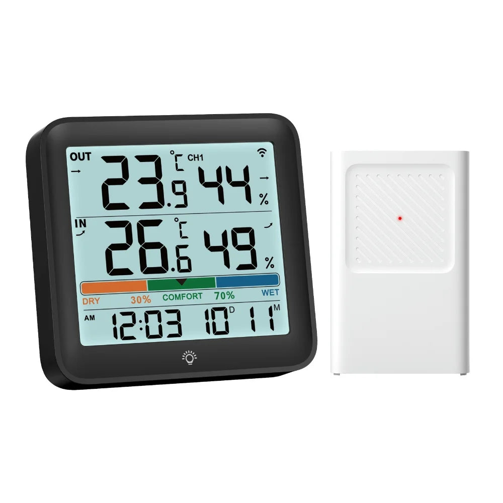 NOKLEAD Weather Station Indoor Outdoor Wireless Thermometer Hygrometer