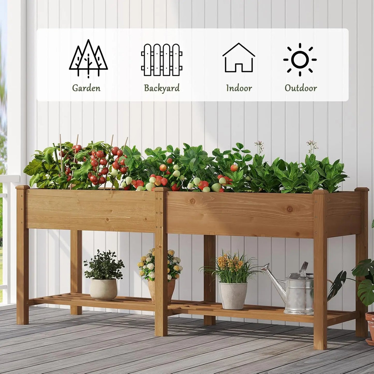 Finishing Weatherproofed RotResistant Premium Wooden Raised GardenBed Planter Box Legs