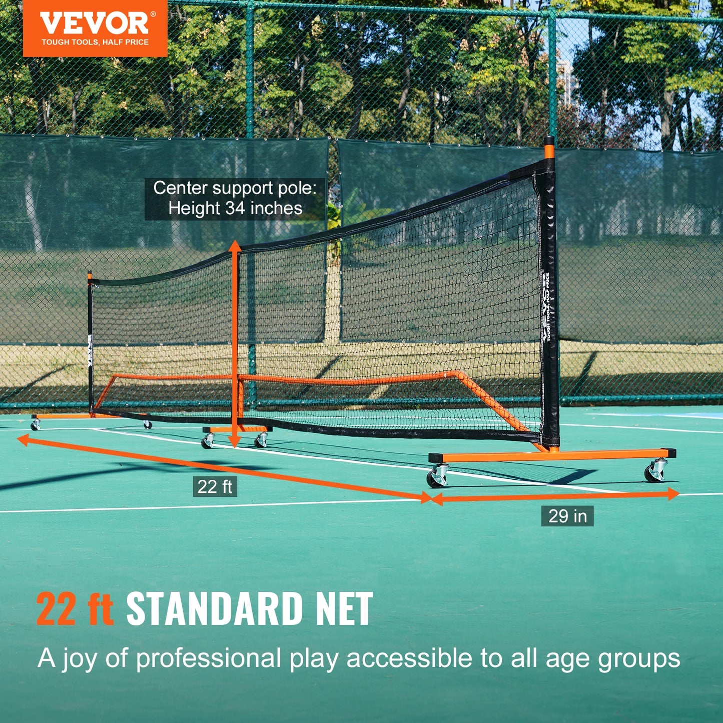 SucceBuy Portable Premium Pickleball Net System Full Court Official Regulation Outdoor