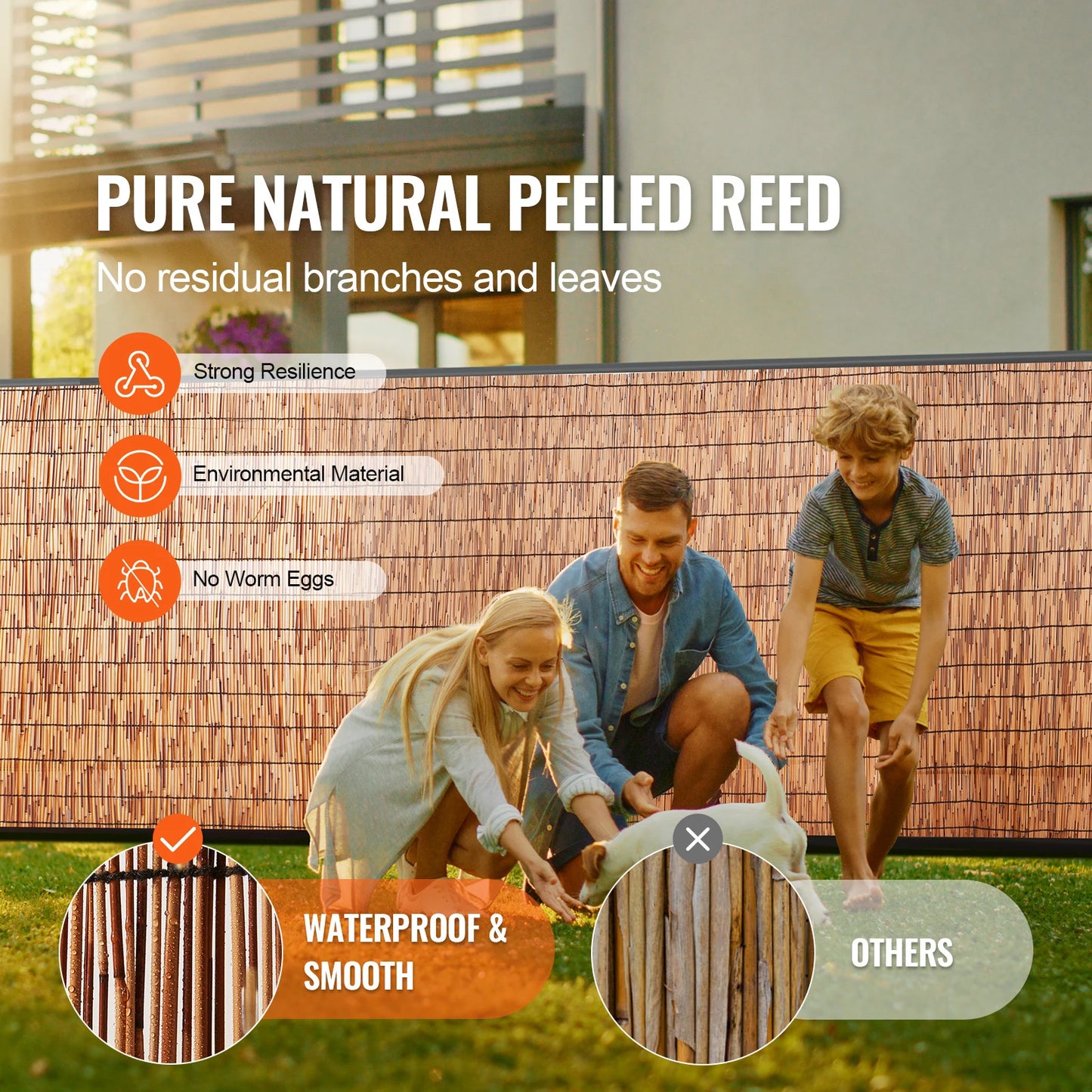 SucceBuy Natural Reed Fencing Roll OutdoorGardenPatio PrivacyScreen DividerPieceEnhancer