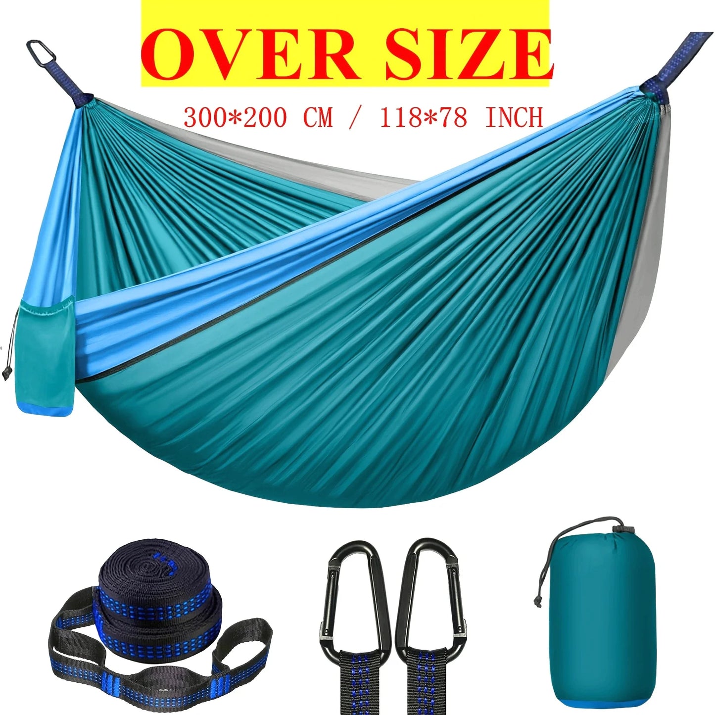Camping Hammock With Nylon Parachute Fabric Portable Outdoor Double
