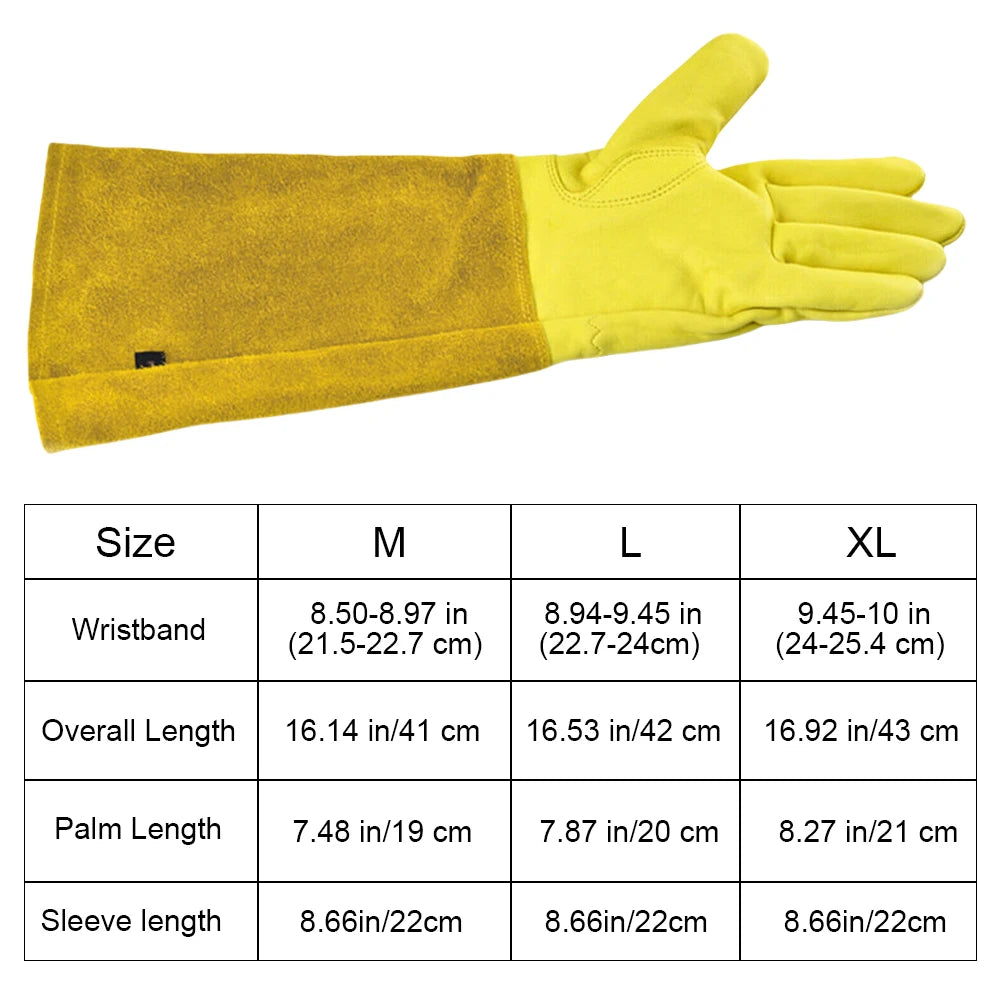 ALLOET Thorn Proof Premium Full Grain Leather Gardening Gloves ForearmProtection