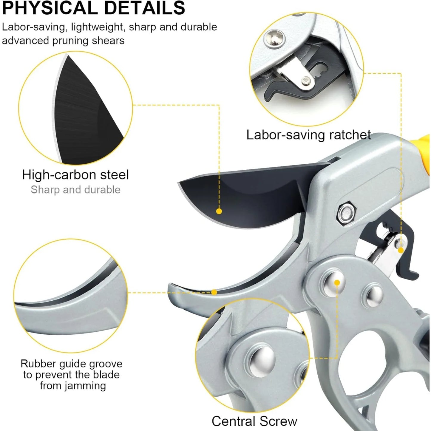 Pruning Scissors Ergonomic Garden Shears for Easier Pruning