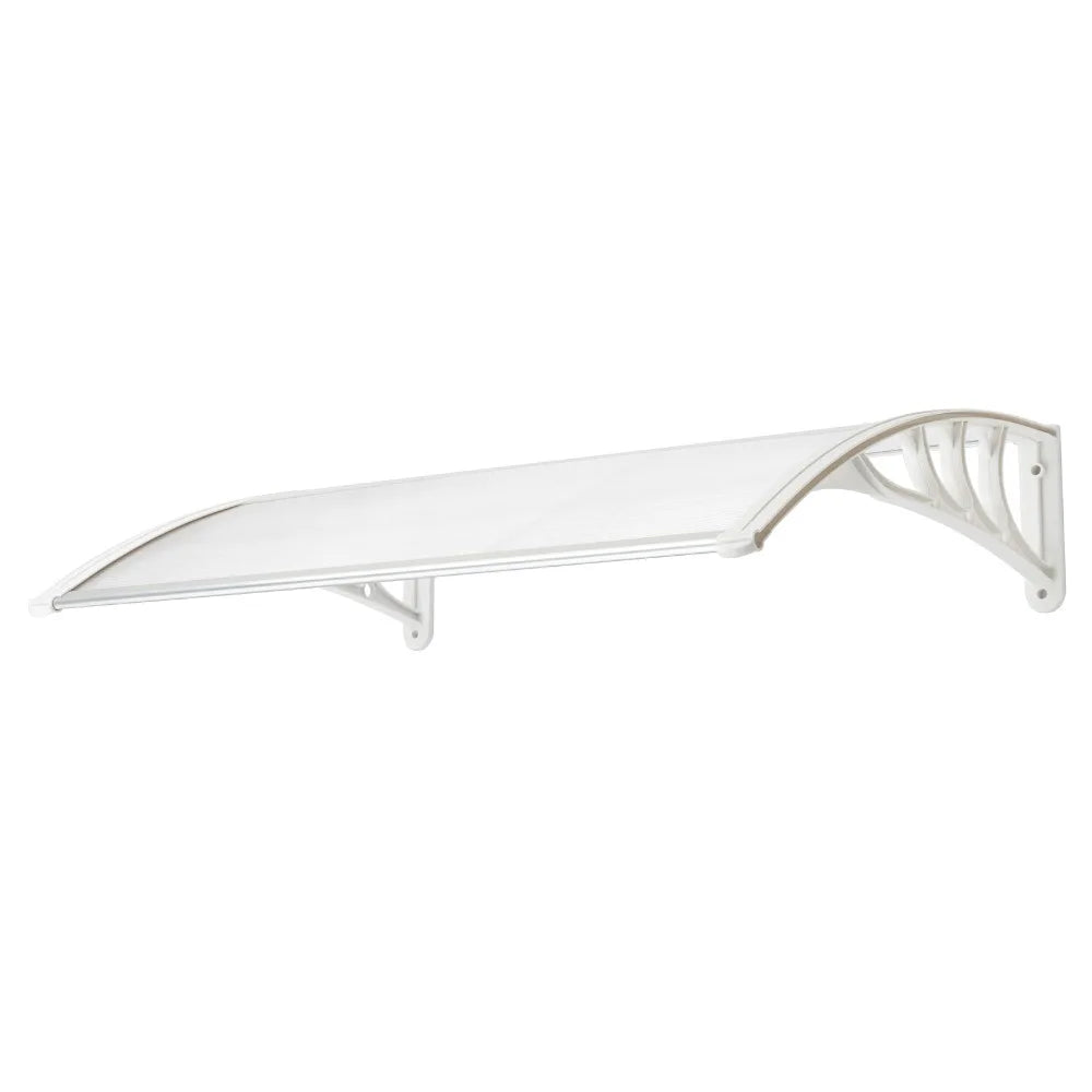 Hign-concerned Household Door And Window Rain Cover Eaves Canopy With Transparent Board And White Holder