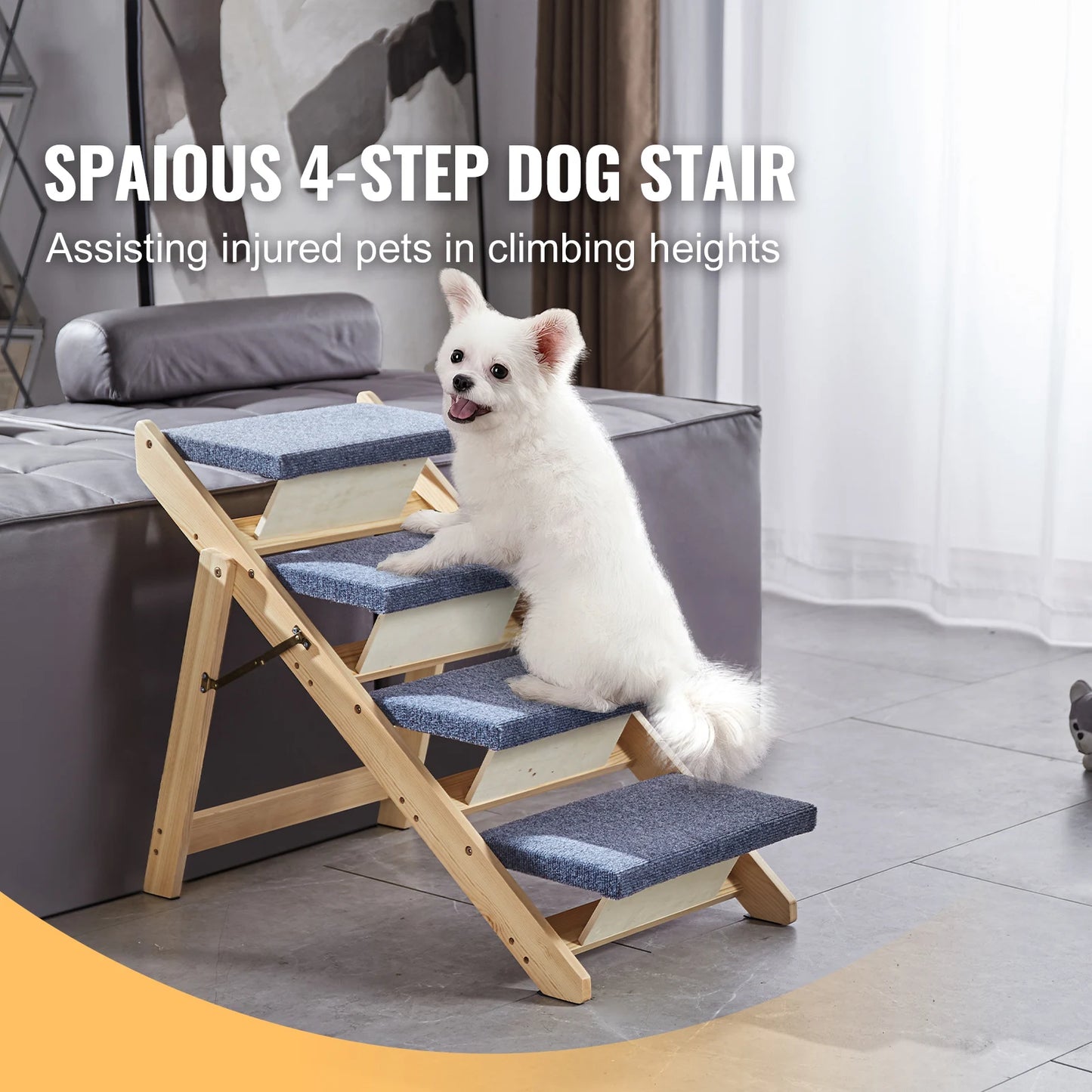 Dog Door SucceBuy UltraDurable AllPurpose FoldableHeavyDuty Wooden PetStairsRamp
