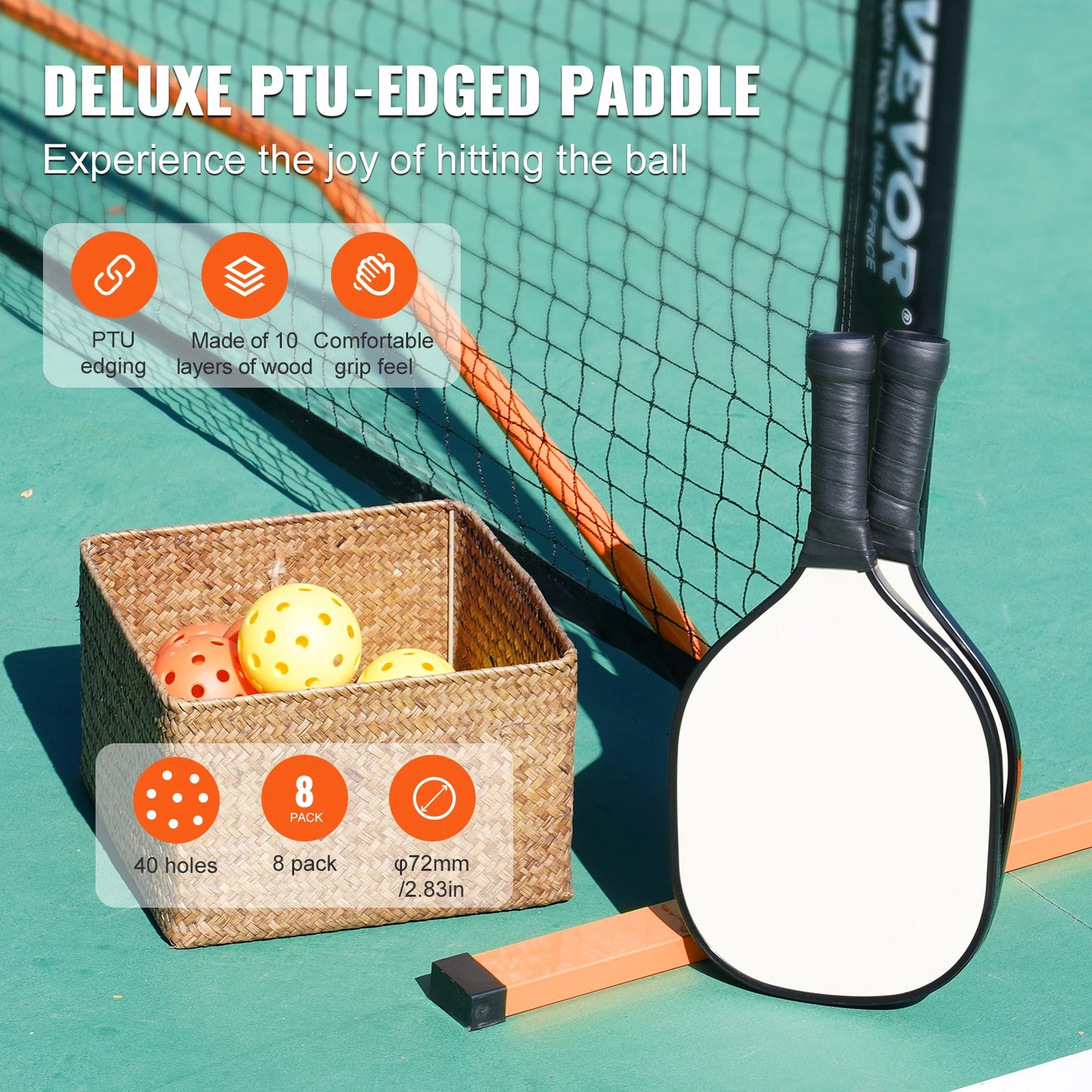 SucceBuy Portable Premium Pickleball Net System Full Court Official Regulation Outdoor
