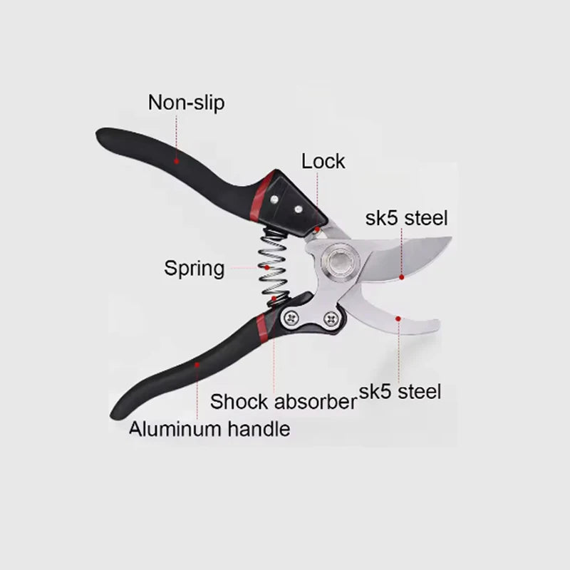 Garden Hand Pruners With SK5 Steel Blades Bypass Pruner